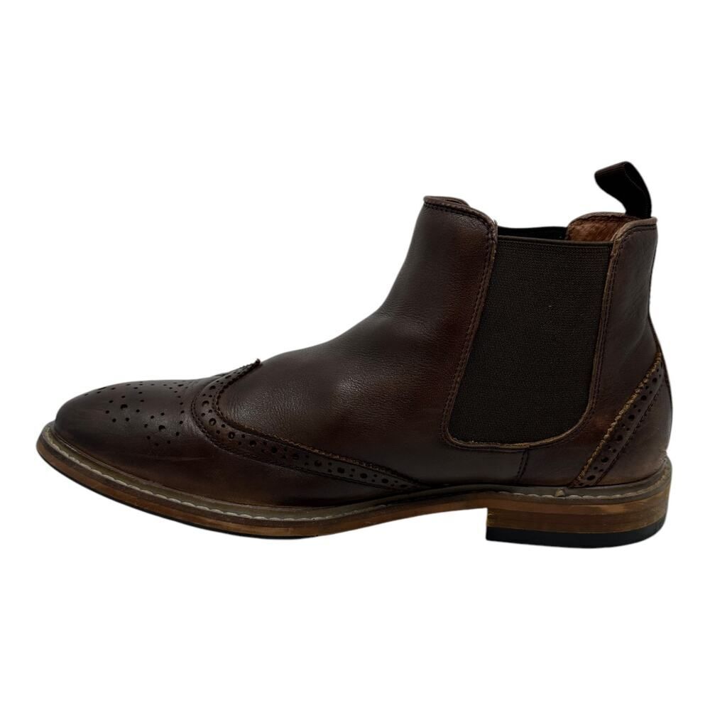 FLORSHEIM Streets WT Boot Size MENS 8M Brown Leather Wingtip Chelsea (11835-200) - Picture 6 of 15
